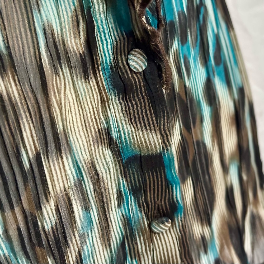 Alberto Makali Ruffled Long Sleeve Button Up Blouse Size M - Picture 8 of 12